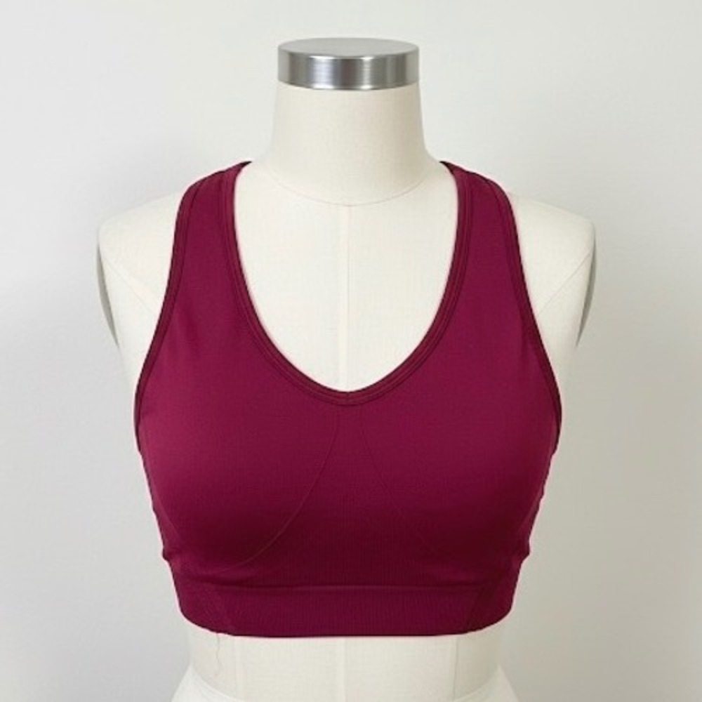AYBL Seamless Sports Bra Burgundy Pink Racerback Workout Gym Fitness Size M